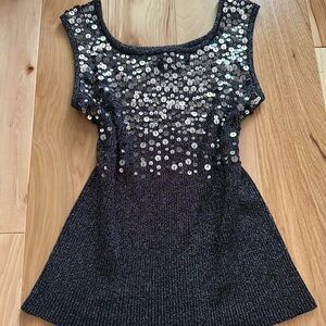 Vintage sparky silver sequin top
